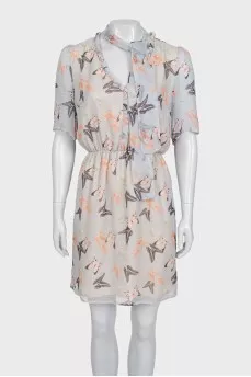Blue dress with print