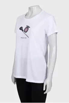 Straight-cut T-shirt with a contrasting print