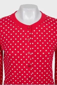 Red polka dot cardigan