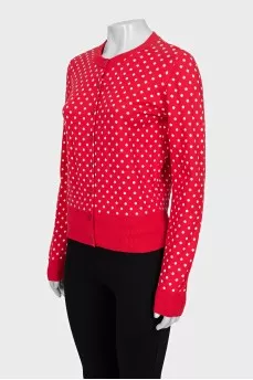 Red polka dot cardigan