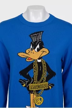 Blue wool jumper with tag