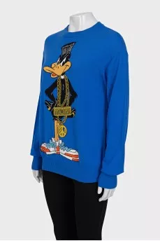 Blue wool jumper with tag
