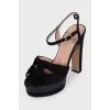 Suede platform heeled sandals