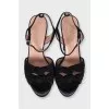 Suede platform heeled sandals