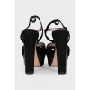 Suede platform heeled sandals