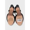 Suede platform heeled sandals