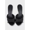 Leather mules decorated with studs