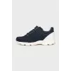 Blue textile lace-up sneakers