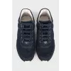 Blue textile lace-up sneakers