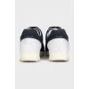 Blue textile lace-up sneakers