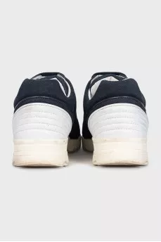 Blue textile lace-up sneakers