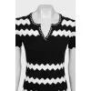 Fitted black and white dress