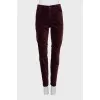 Red velvet trousers