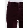 Red velvet trousers