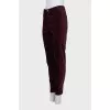 Red velvet trousers