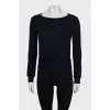 Blue jumper with elastic band