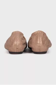 Shiny pink ballet flats