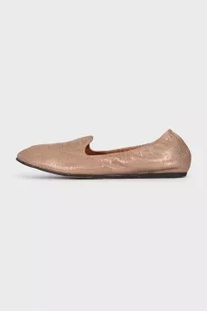 Shiny pink ballet flats