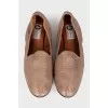 Shiny pink ballet flats