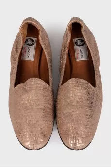Shiny pink ballet flats