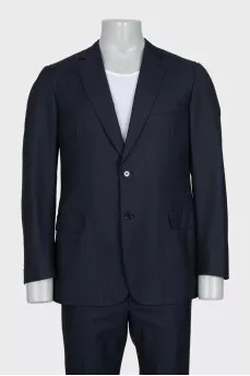 Чоловічий костюм прямого крою з вовни та шовку