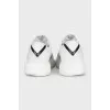 Leather sneakers with logo on the front