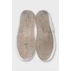 Leather sneakers with logo on the front