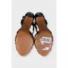 Black leather sandals with heels