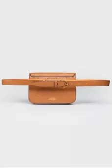 Brown leather belt bag Drew