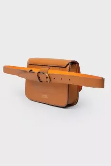 Brown leather belt bag Drew
