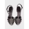 Grey leather sandals