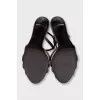 Grey leather sandals