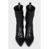 Leather ankle boots with heels and embellishments