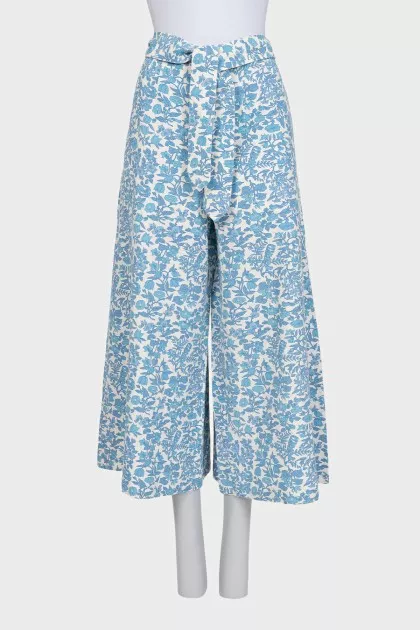 Wide-leg trousers with print
