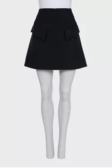 Wool and silk miniskirts with zippers