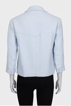 Linen blue button-down jacket