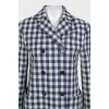 Blue checkered wool jacket