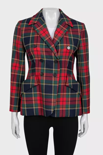 Checkered fitted jacket
