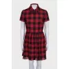 Red checkered wool dress
