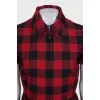 Red checkered wool dress