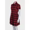Red checkered wool dress