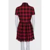 Red checkered wool dress