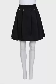 Black wool and silk skirt with a zipper