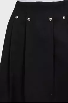 Black wool and silk skirt with a zipper