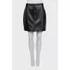 Black leather skirt with buttons