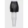 Black leather skirt with buttons