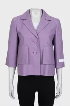 Purple jacket with patch pockets