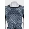 Black dress with printed silk insert