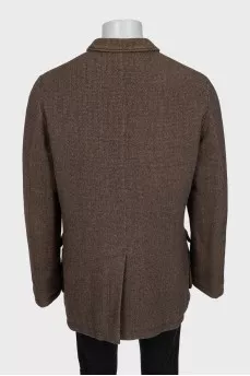 Men's brown camel wool coat
