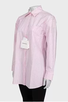Pink oversized shirt with rhinestones and tag
